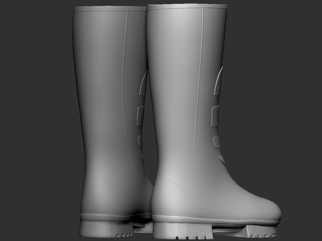 RUBBER WORK BOOTS 3D print model_5