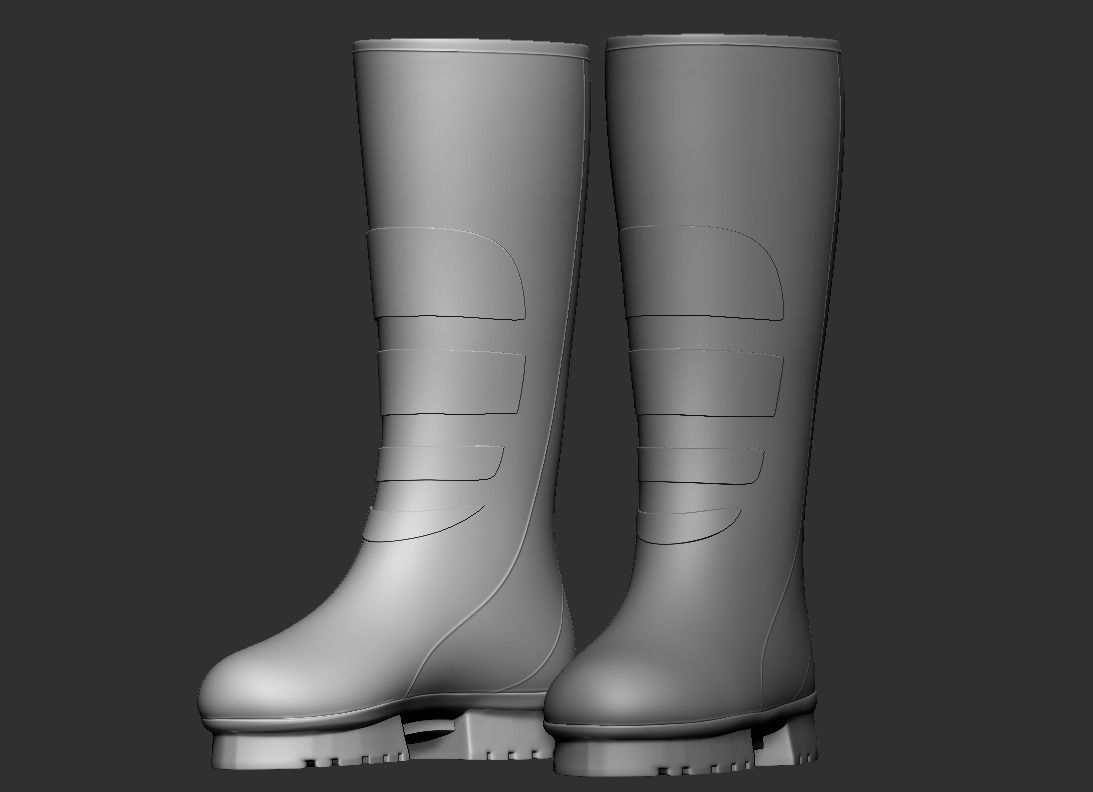 RUBBER WORK BOOTS 3D print model_1