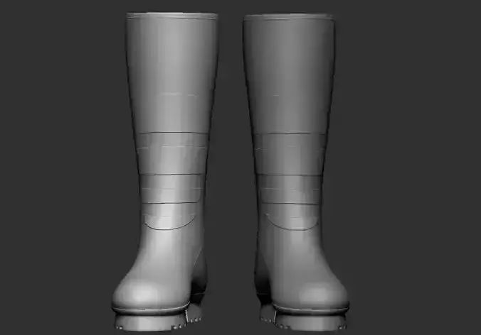 RUBBER WORK BOOTS 3D print model