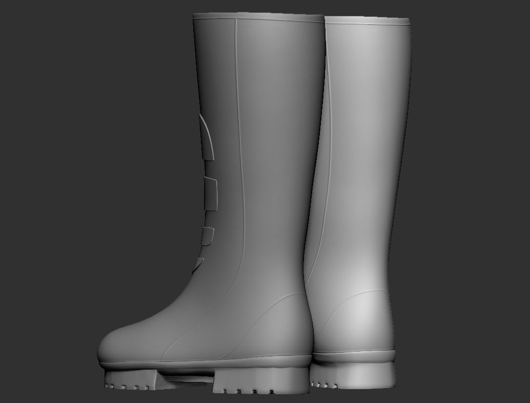 RUBBER WORK BOOTS 3D print model_3