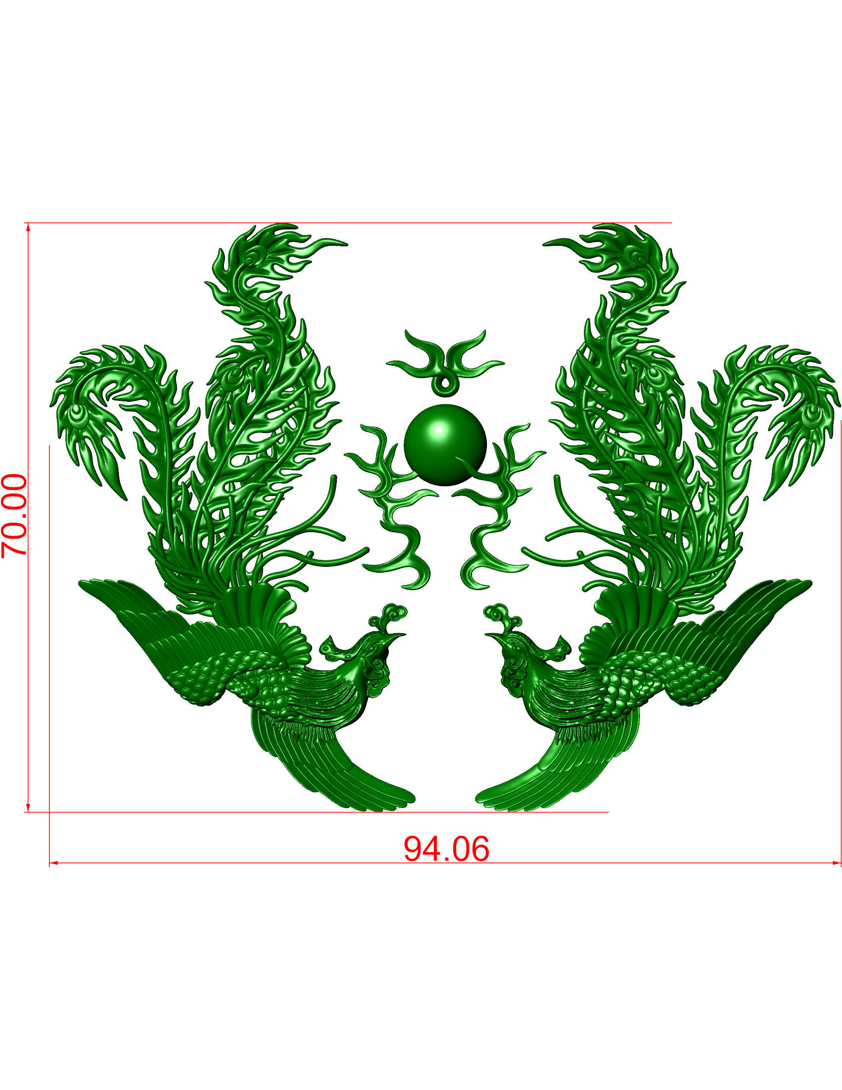 Phoenix Relief 3D print model_2