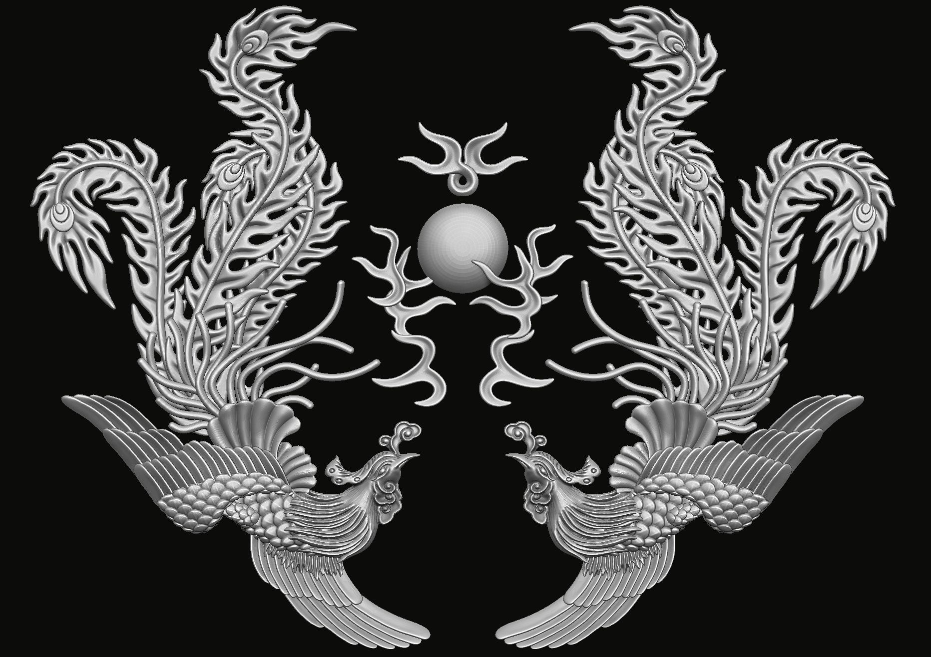 Phoenix Relief 3D print model_1