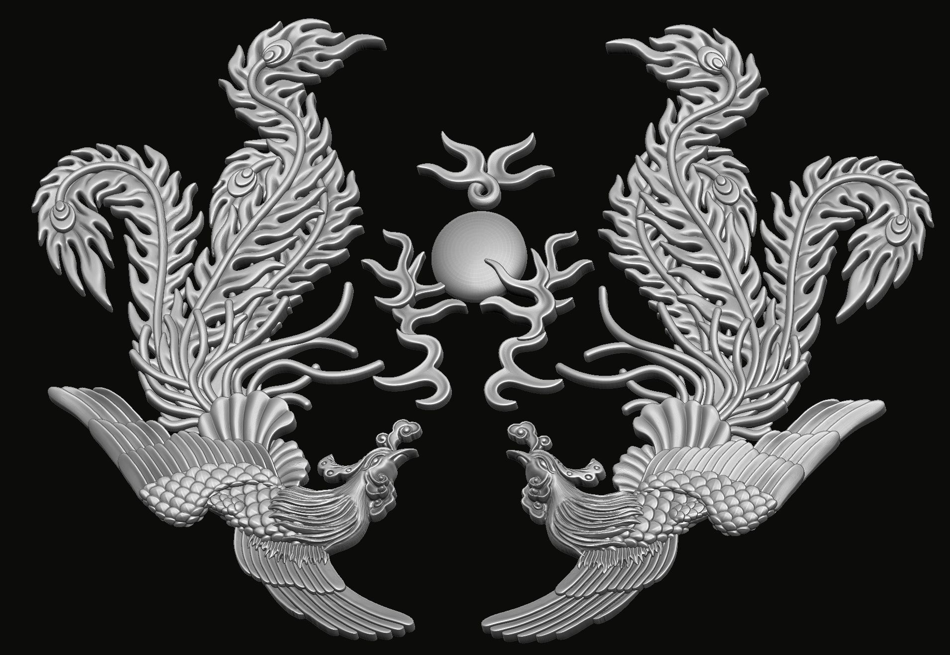 Phoenix Relief 3D print model_5