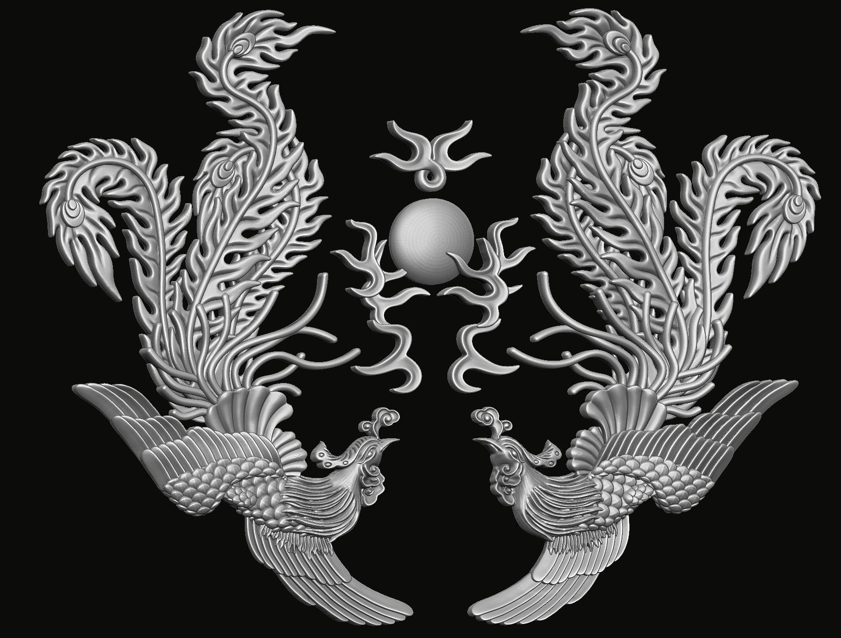 Phoenix Relief 3D print model_4