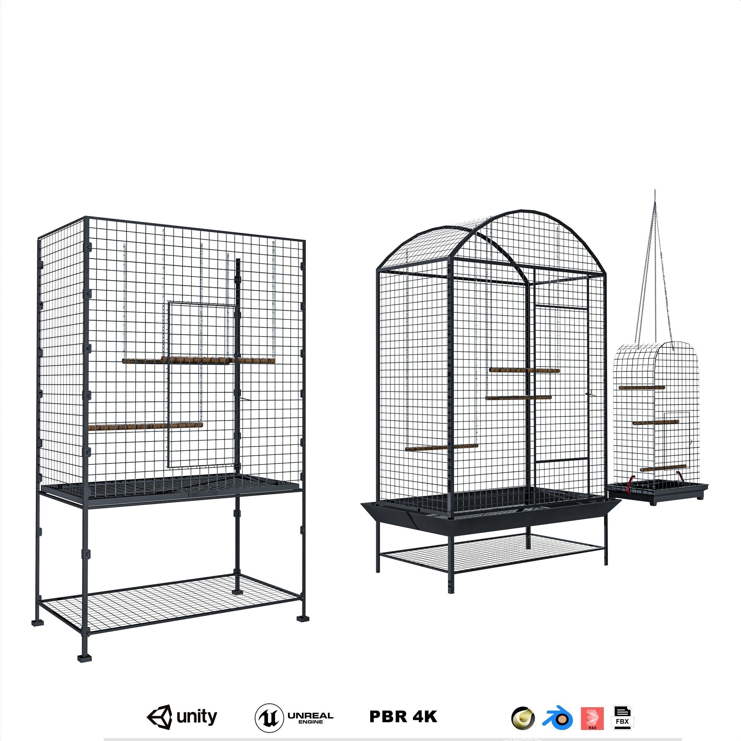 Curated visual reference: Fresh Look at 3D Model Bird Cage Pack Vr Ar Low Poly