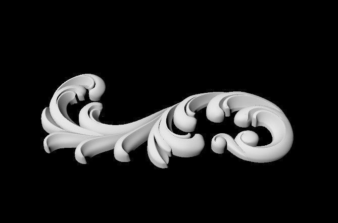 Central decor ornament for furniture 3D model_4