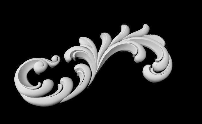 Central decor ornament for furniture 3D model_2