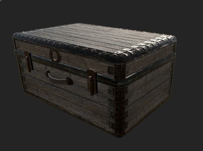Suitcase Trunk Low-poly 3D model_2