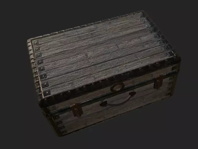 Suitcase Trunk Low-poly 3D model_0