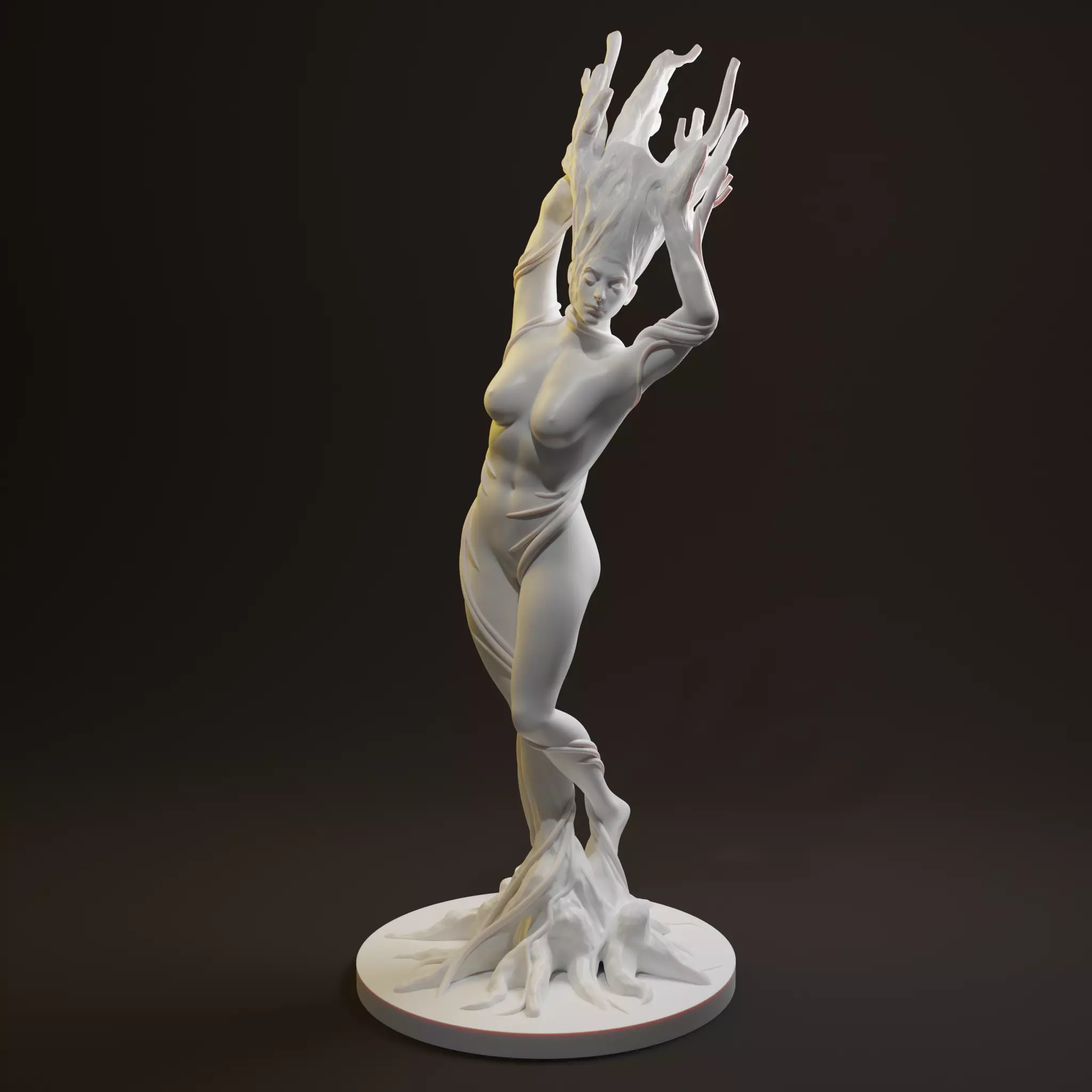 Abstract wooden woman 3D print model_0