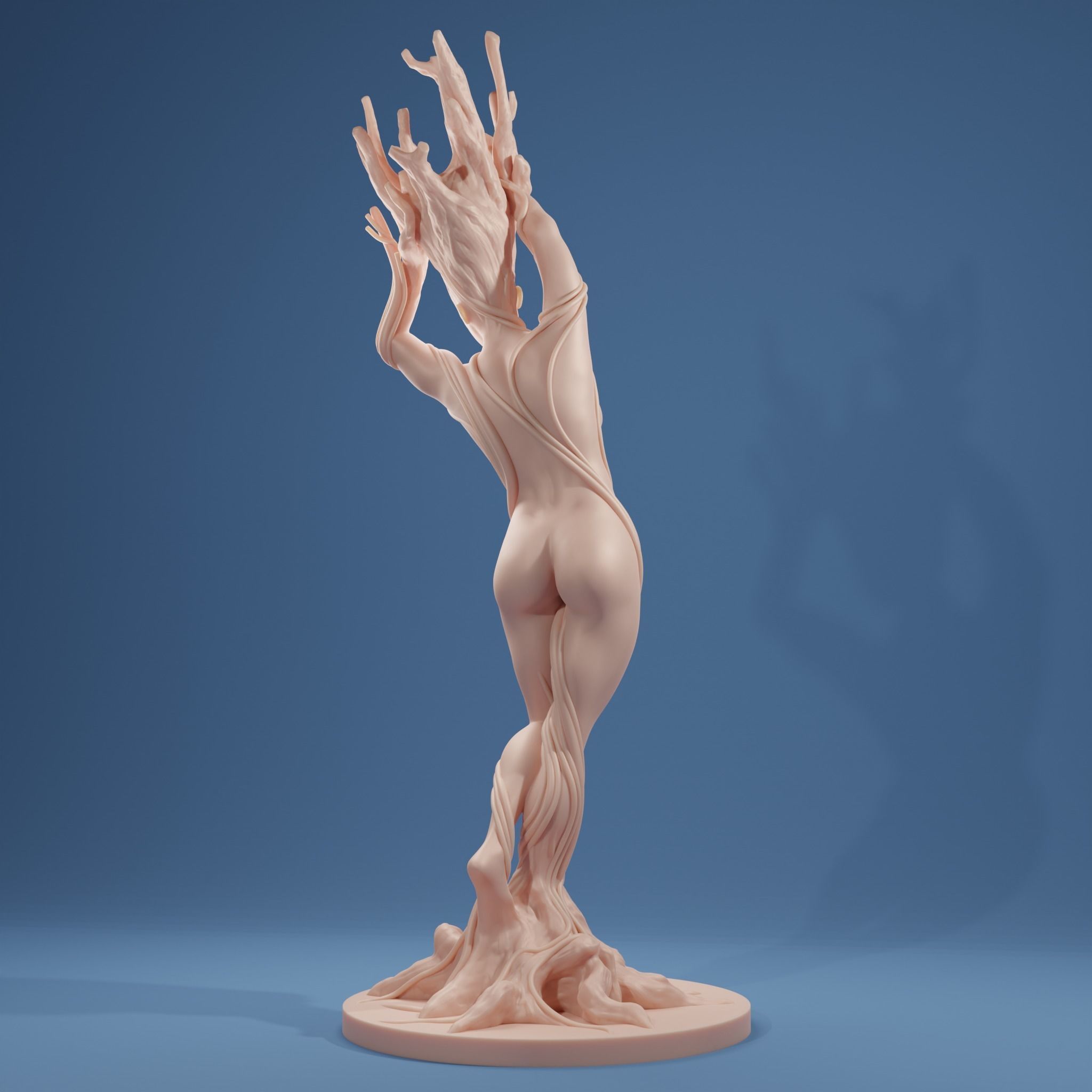 Abstract wooden woman 3D print model_1