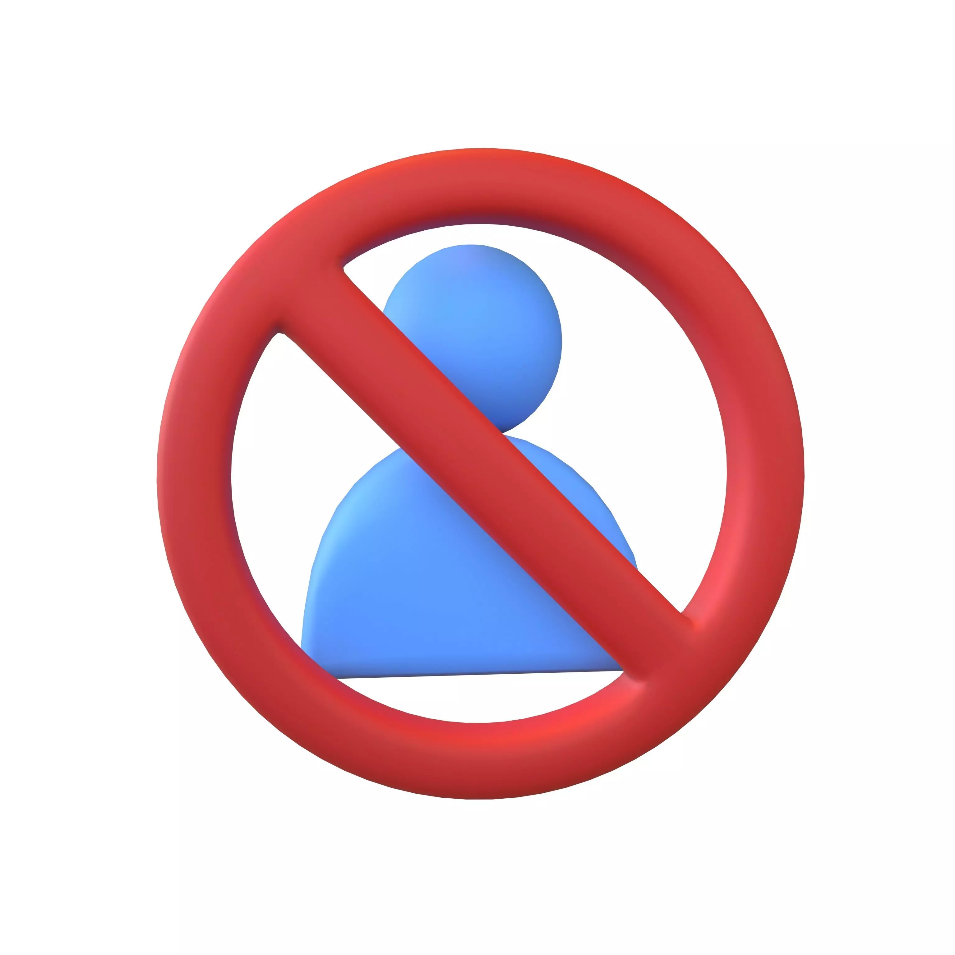 Blocked User Icon V1 001 Low-poly 3D model_0