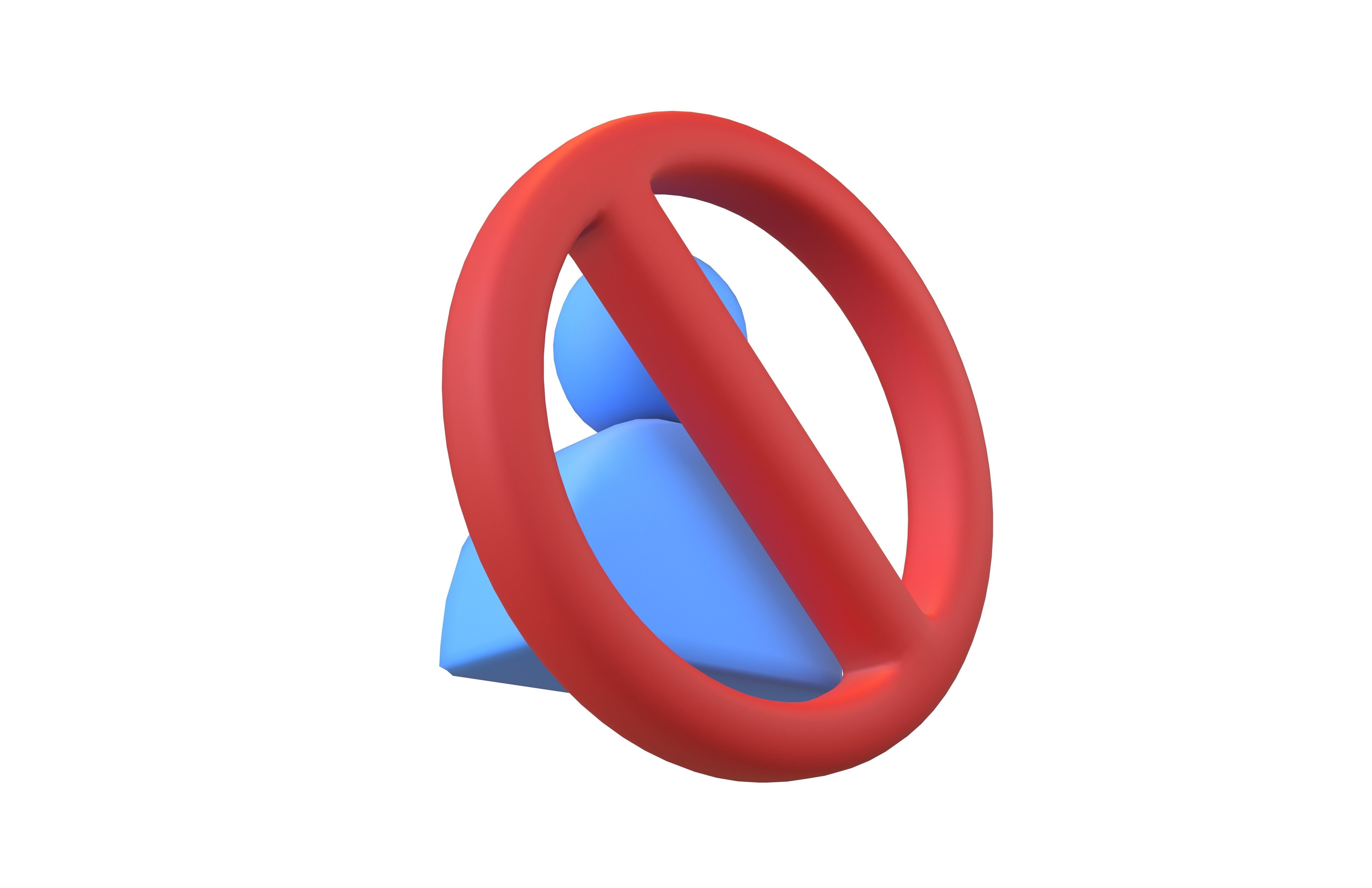 Blocked User Icon V1 001 Low-poly 3D model_1
