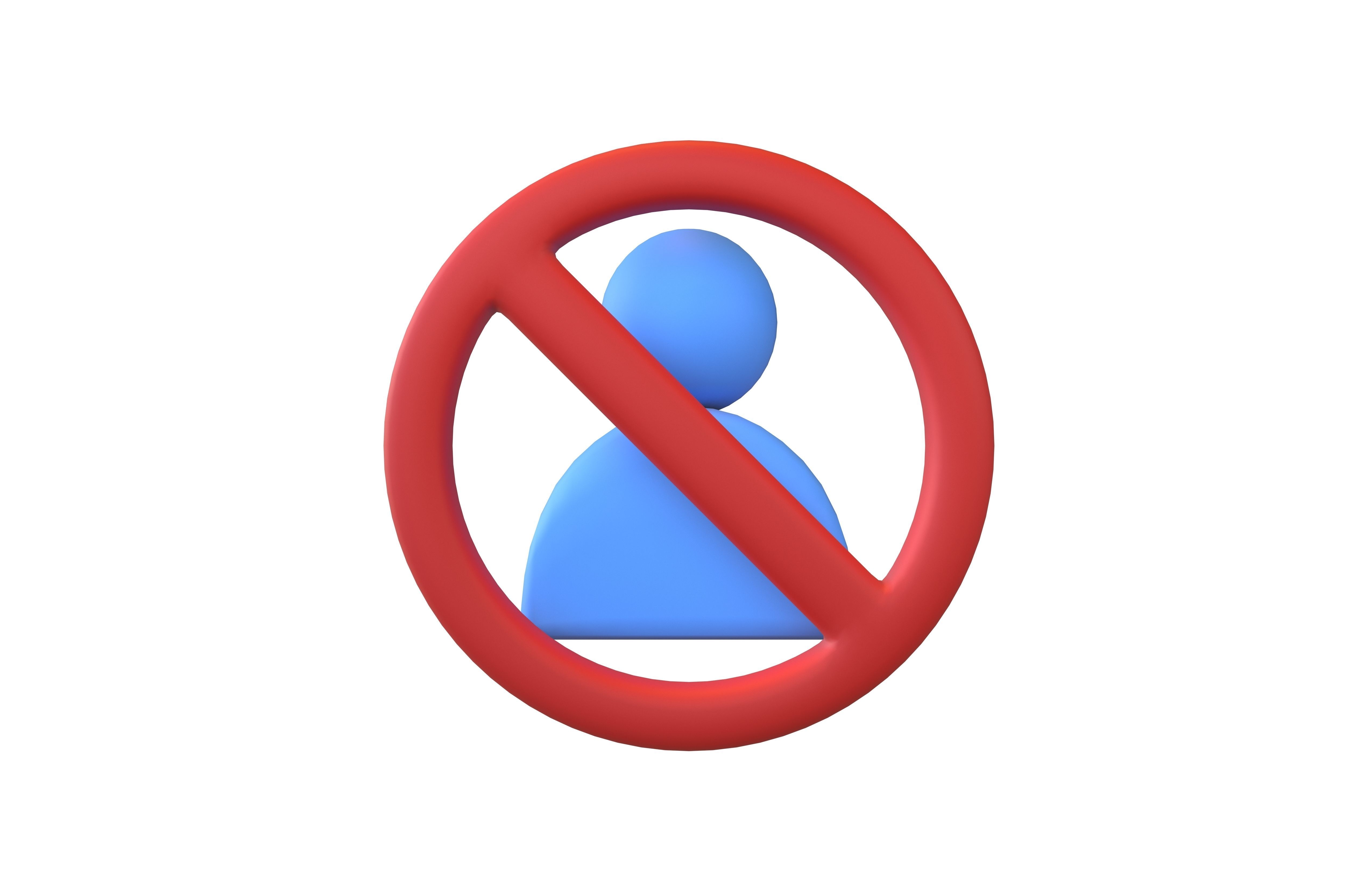 Blocked User Icon V1 001 Low-poly 3D model_2