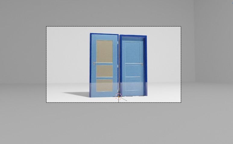 the door Low-poly 3D model_1