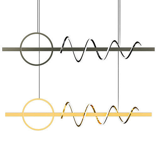Modern Minimalist GoldenBlack spiral art linear  3D model