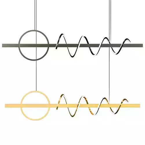 Modern Minimalist GoldenBlack spiral art linear 