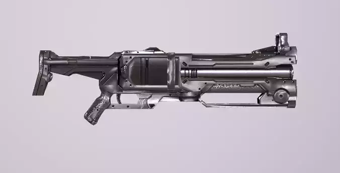 Metal Shotgun Low-poly 3D model