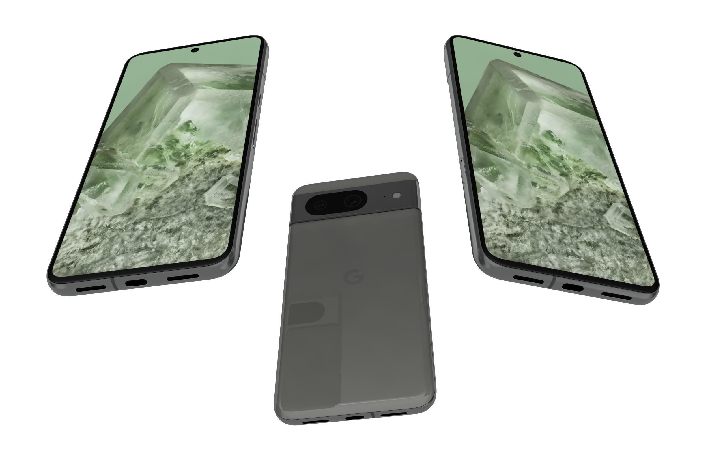 Google Pixel 8 Gray 3D model_2