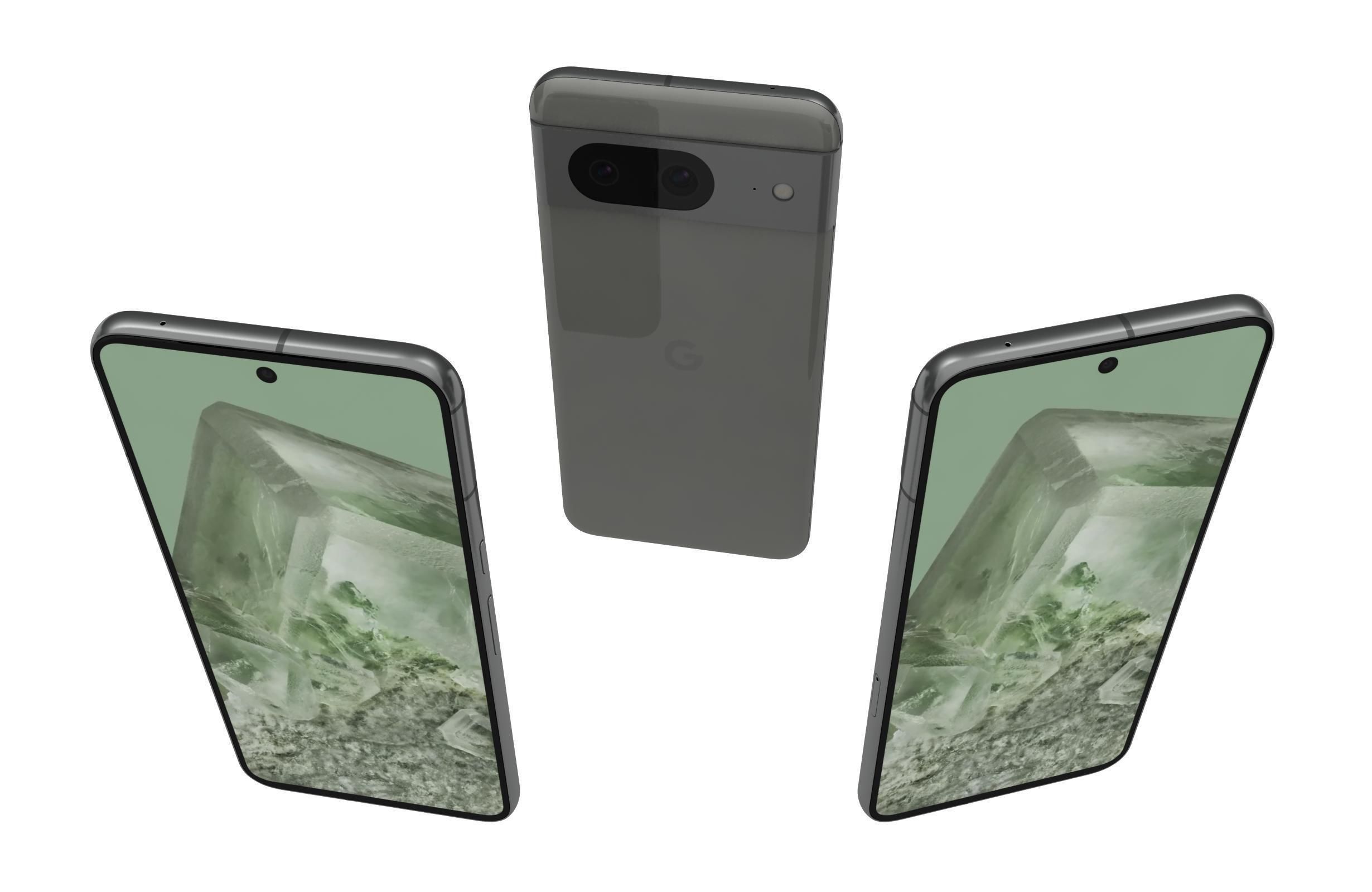 Google Pixel 8 Gray 3D model_1