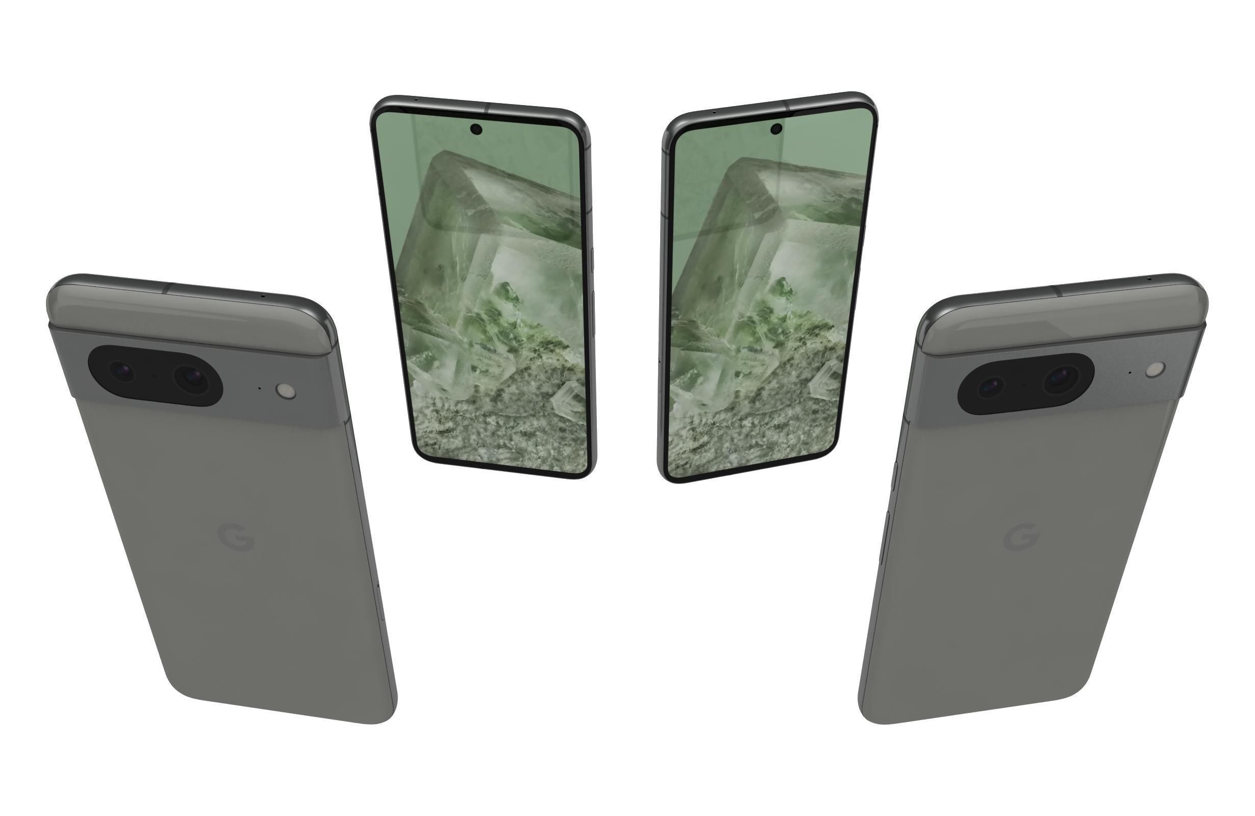 Google Pixel 8 Gray 3D model_4