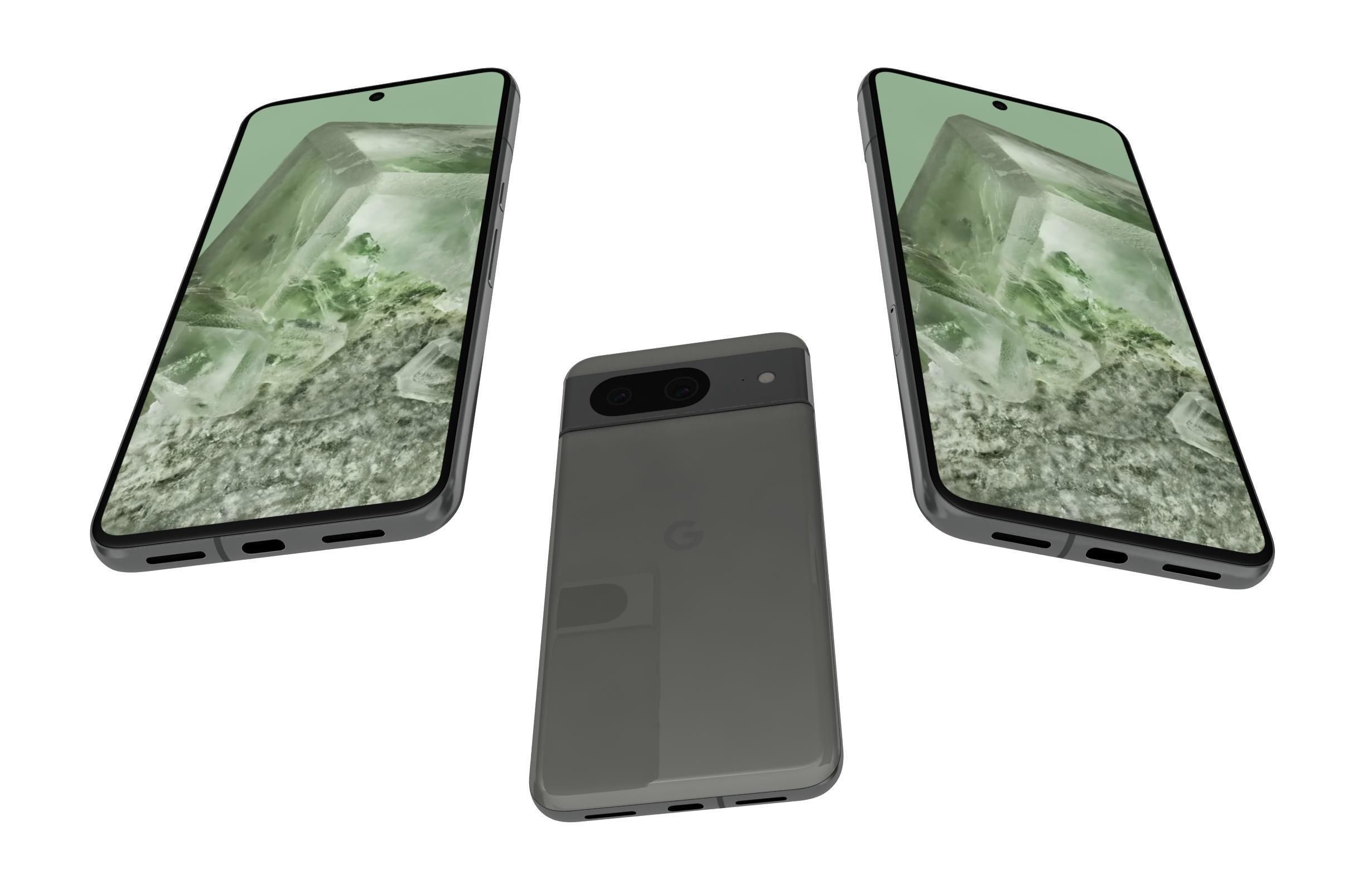 Google Pixel 8 Gray 3D model_5
