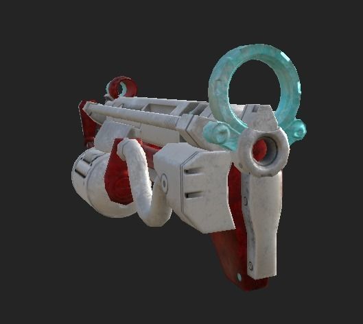 Lightning Gun Low-poly 3D model_2