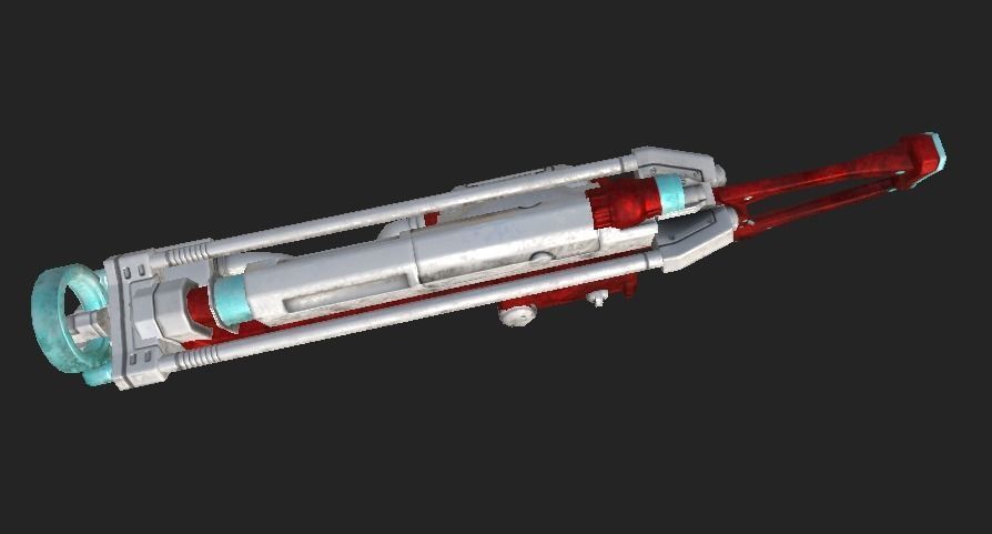 Lightning Gun Low-poly 3D model_4