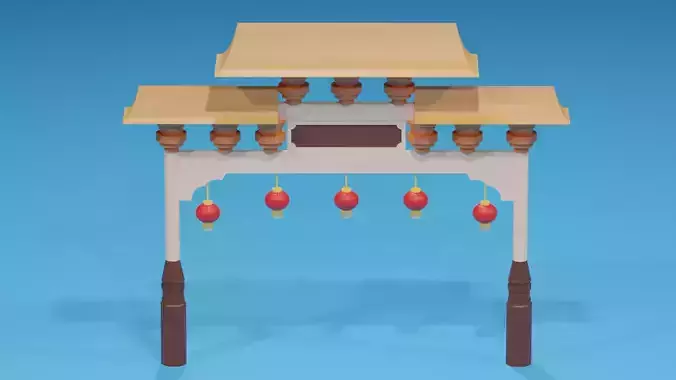 Cartoon Ancient Chinese Gate