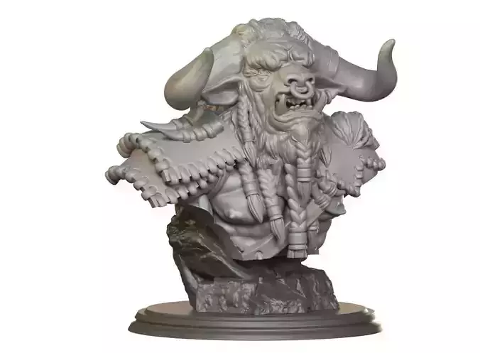 Bull warrior bust 3D print model