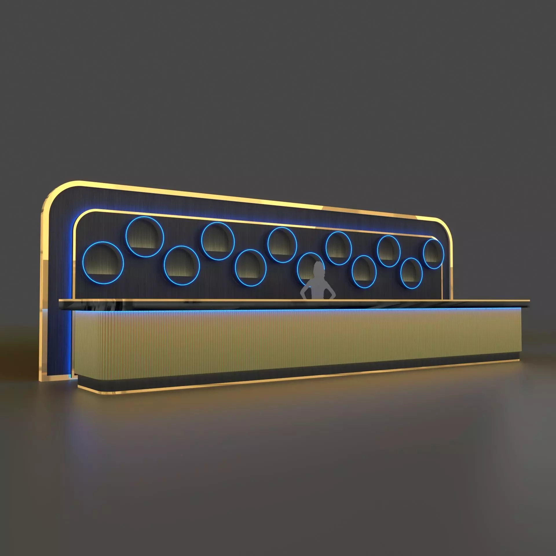 Bar Counter Free 3D model