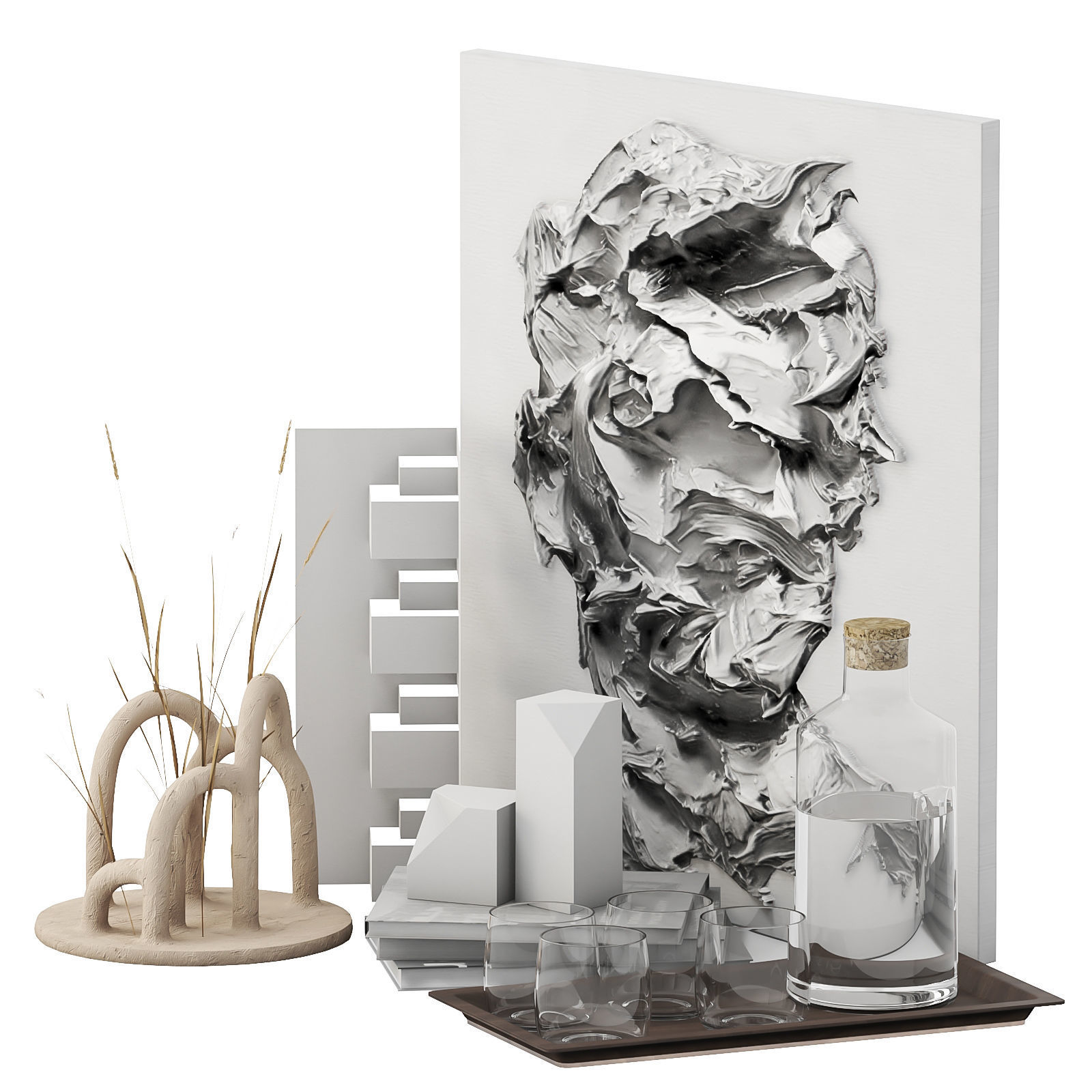 Dec Set Plaster portrait 04 3D model_3