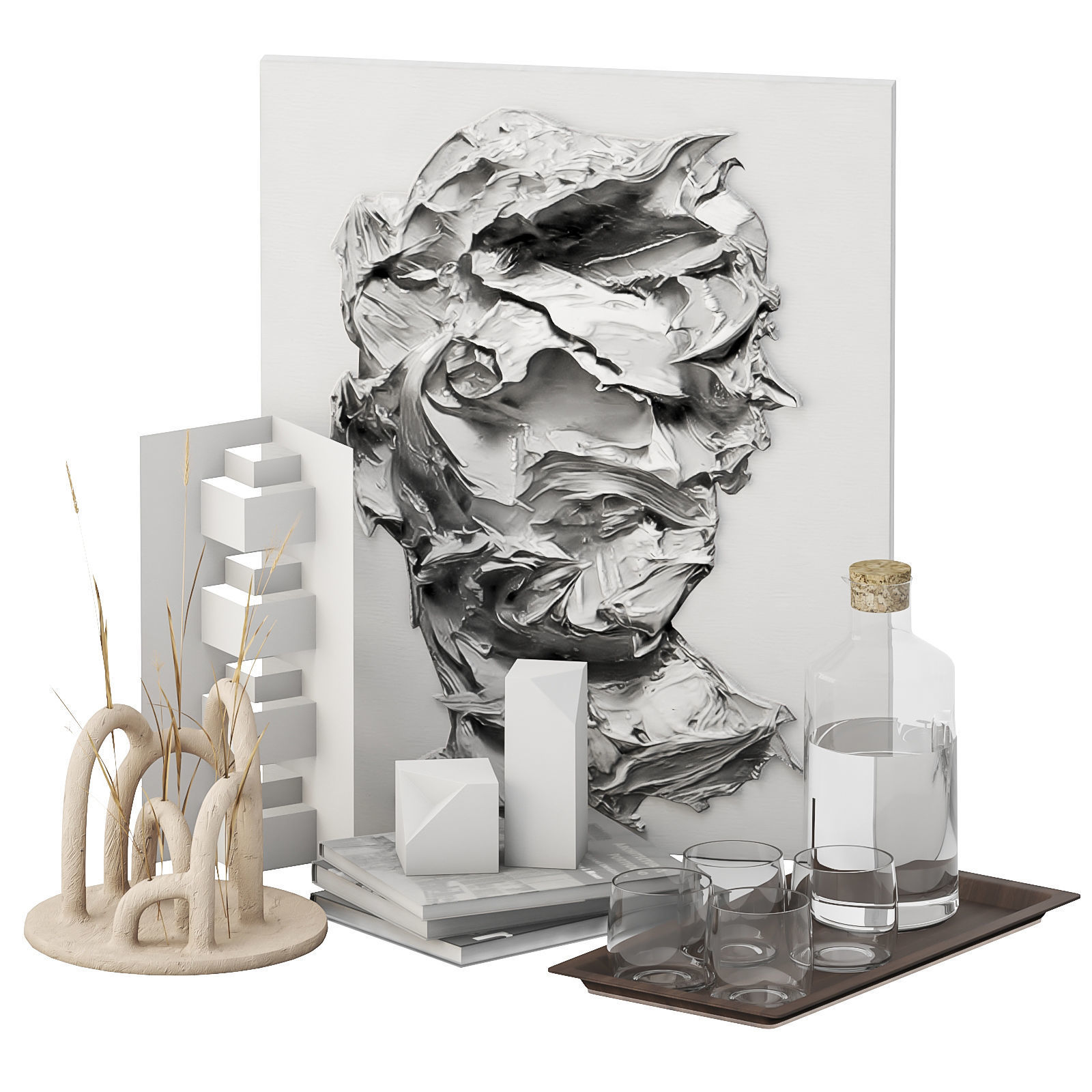 Dec Set Plaster portrait 04 3D model_4