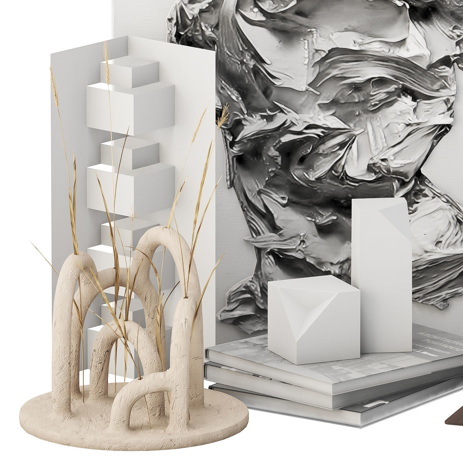 Dec Set Plaster portrait 04 3D model_1