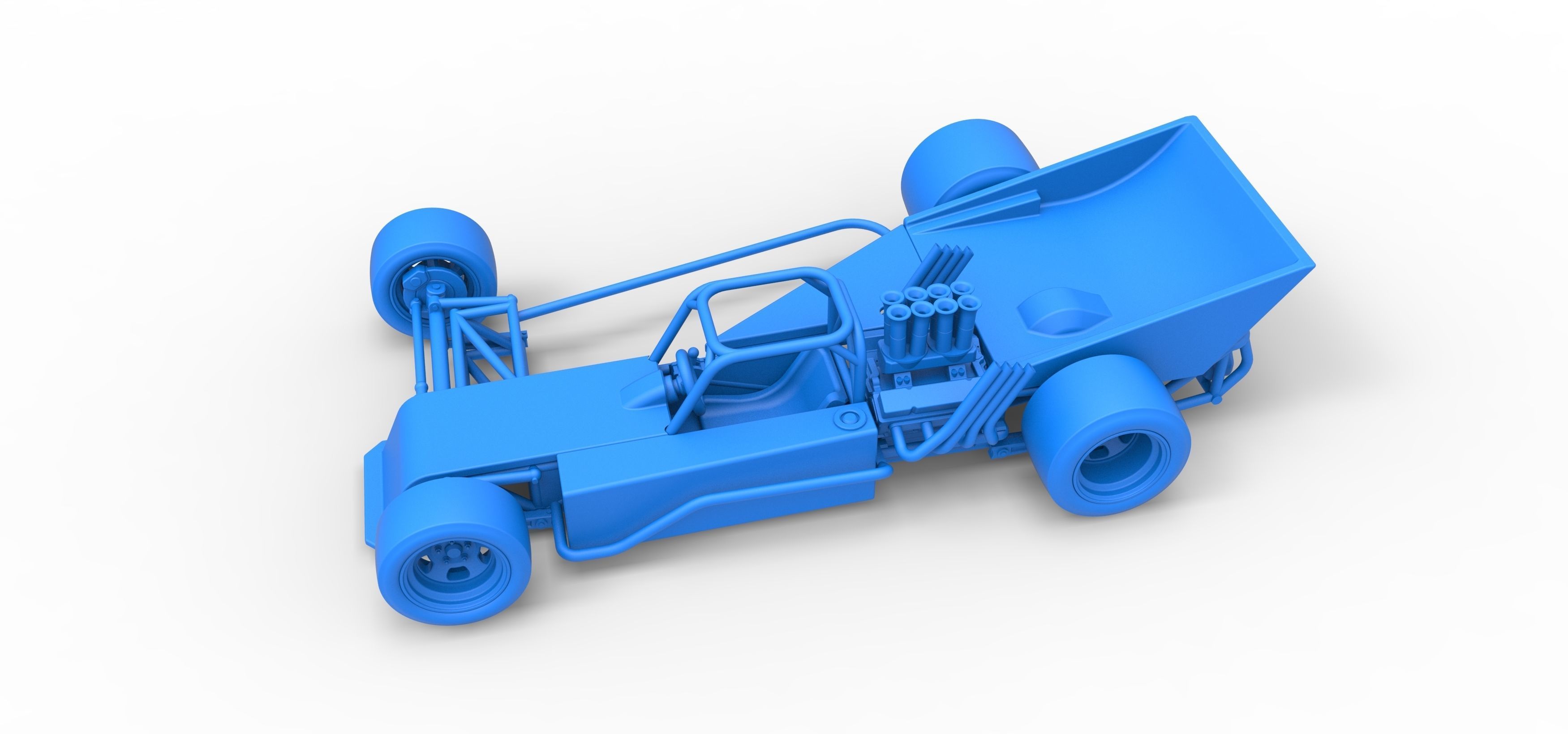 Supermodified rear engine race car Version 2 Scale 1 to 25 3D print model_31