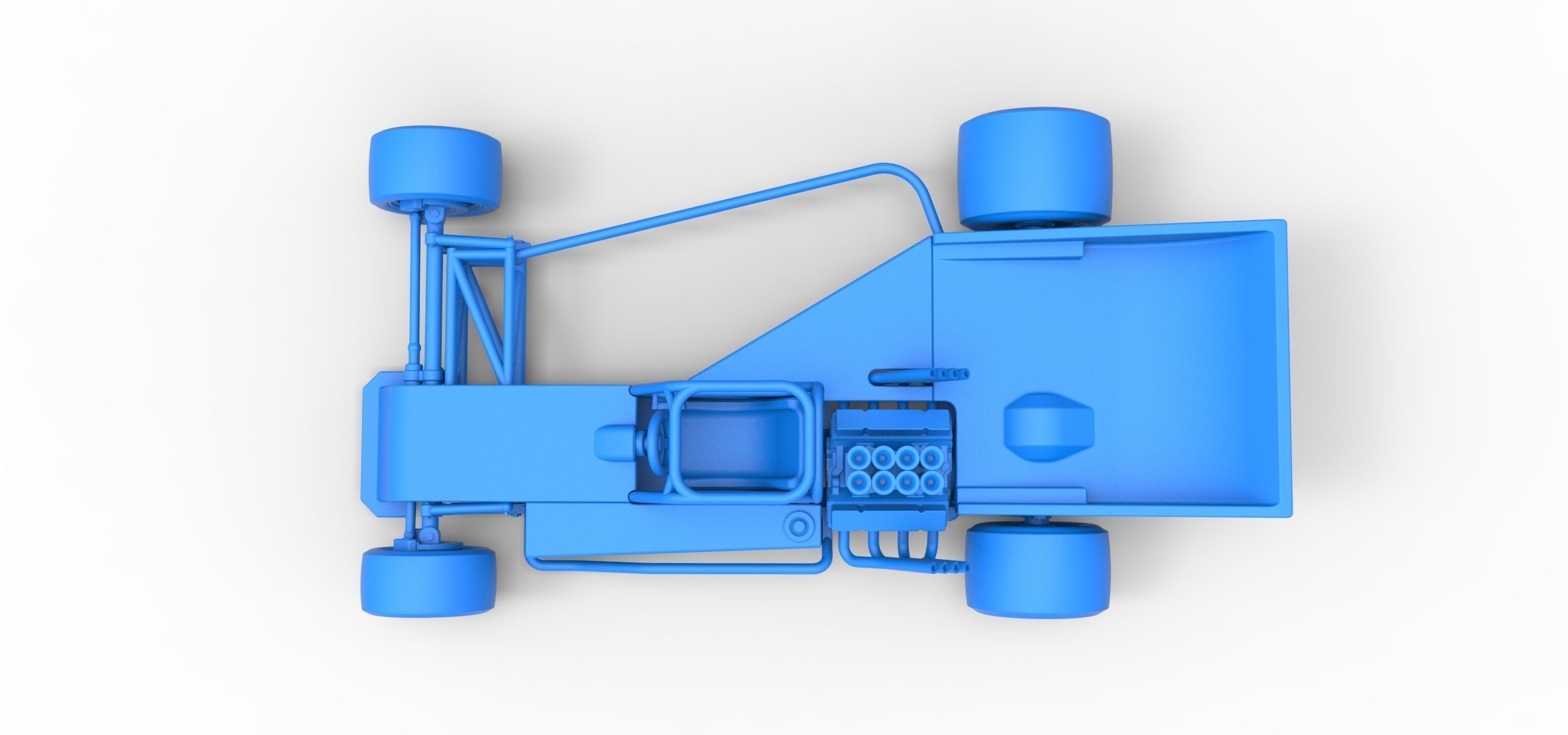 Supermodified rear engine race car Version 2 Scale 1 to 25 3D print model_30