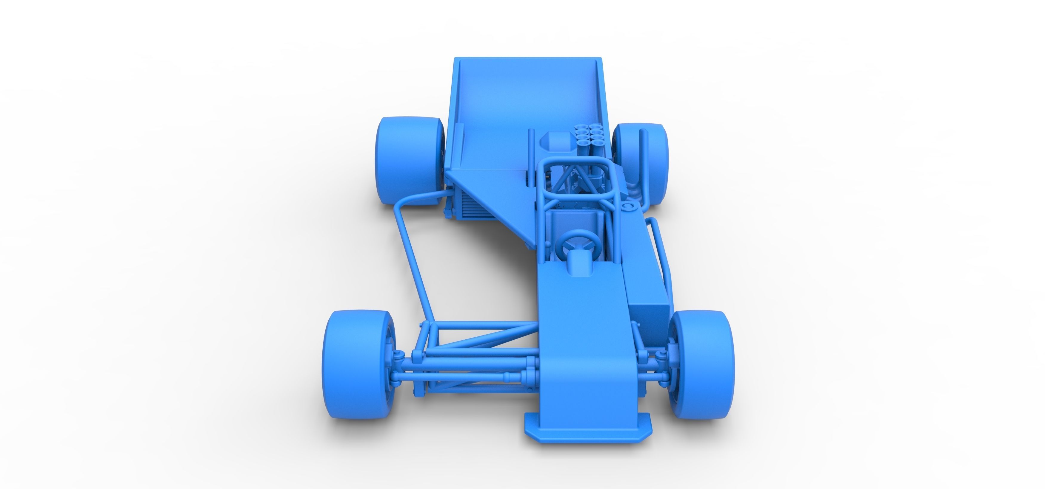 Supermodified rear engine race car Version 2 Scale 1 to 25 3D print model_35