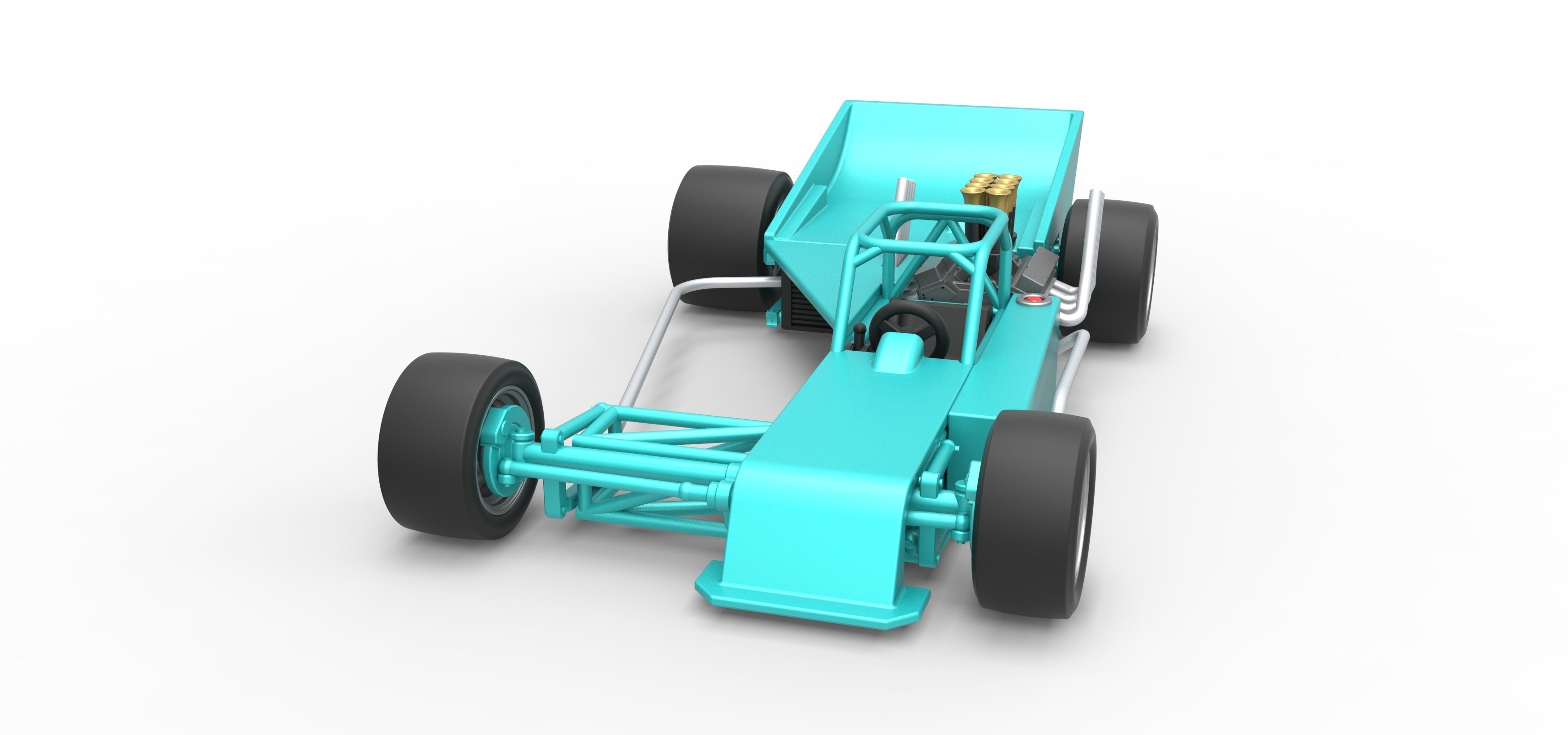Supermodified rear engine race car Version 2 Scale 1 to 25 3D print model_5