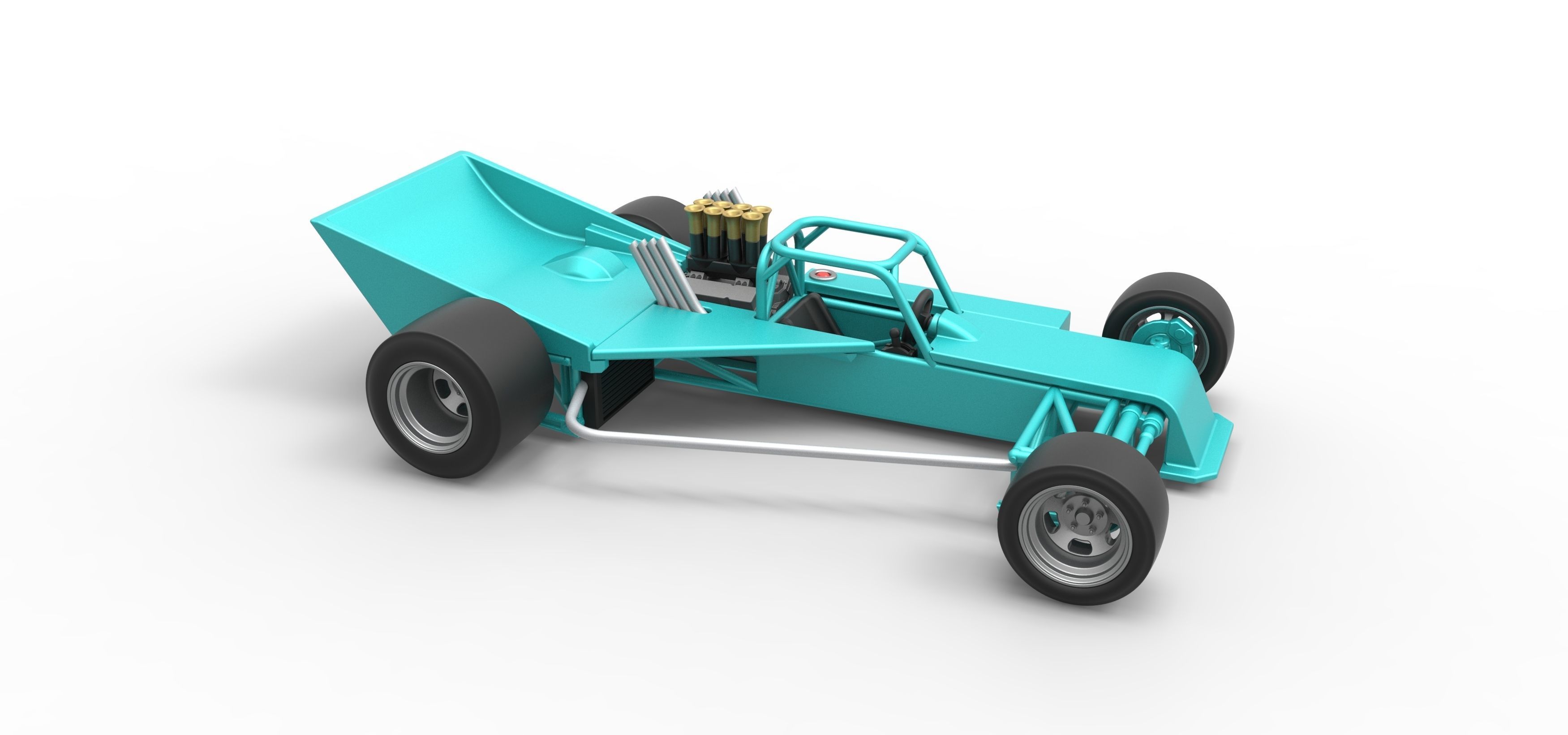 Supermodified rear engine race car Version 2 Scale 1 to 25 3D print model_22