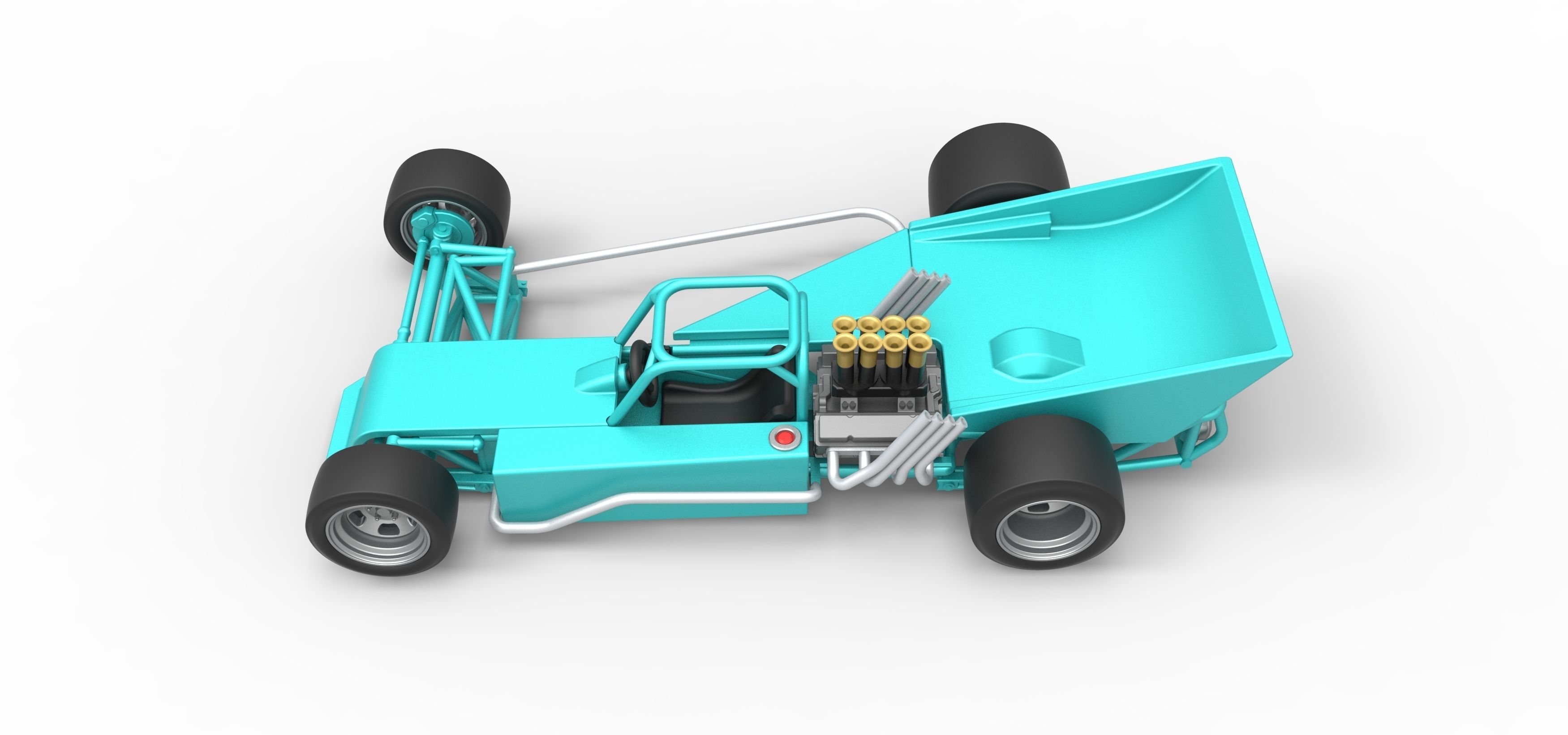 Supermodified rear engine race car Version 2 Scale 1 to 25 3D print model_10