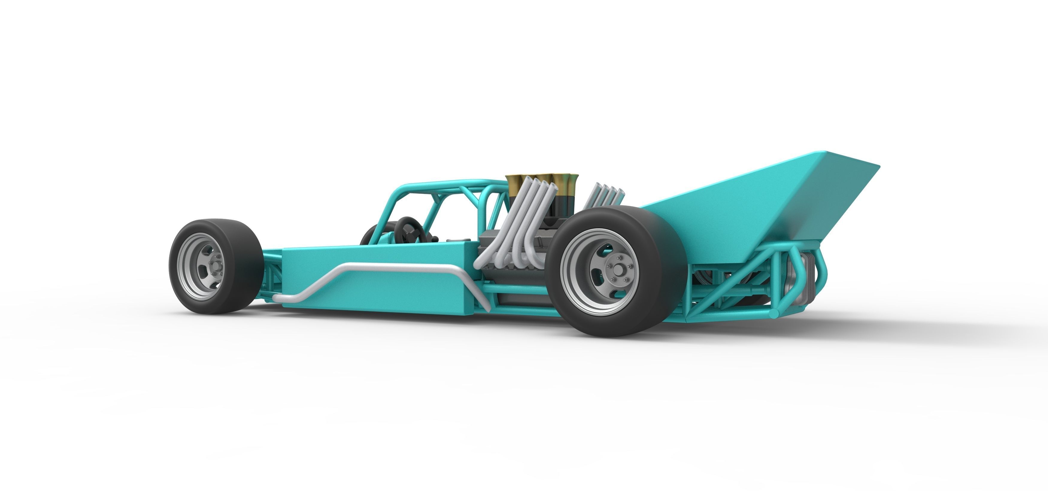 Supermodified rear engine race car Version 2 Scale 1 to 25 3D print model_13