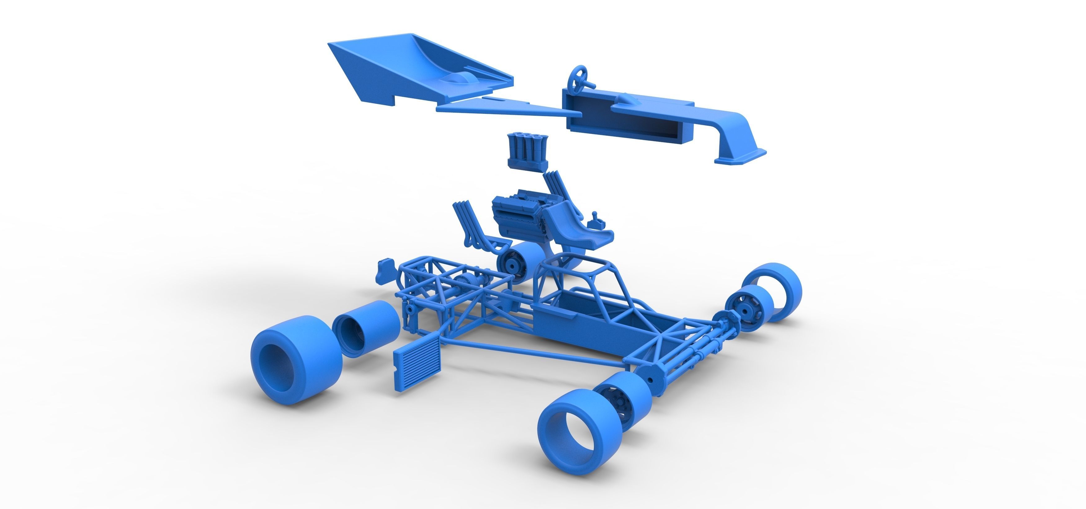 Supermodified rear engine race car Version 2 Scale 1 to 25 3D print model_60