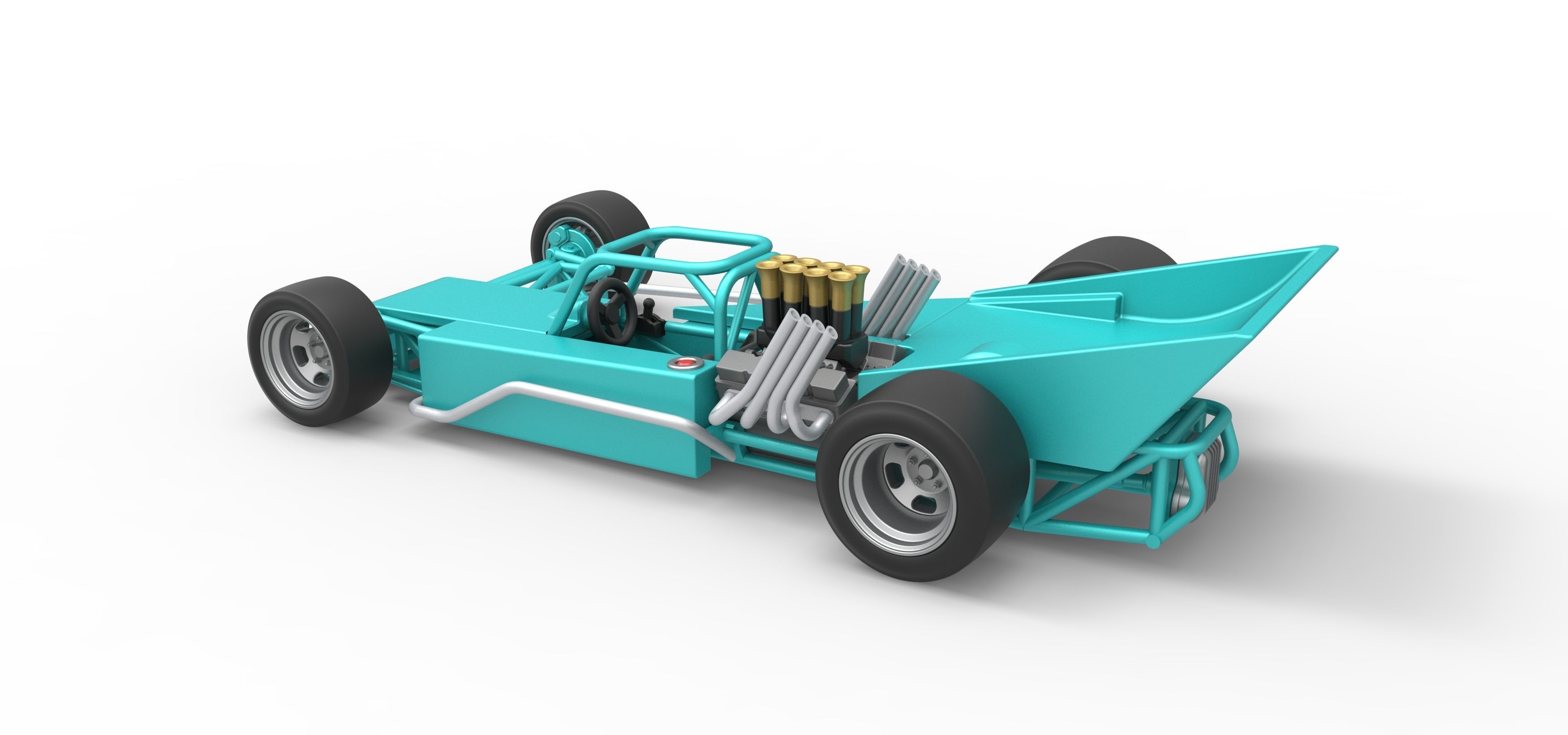 Supermodified rear engine race car Version 2 Scale 1 to 25 3D print model_12