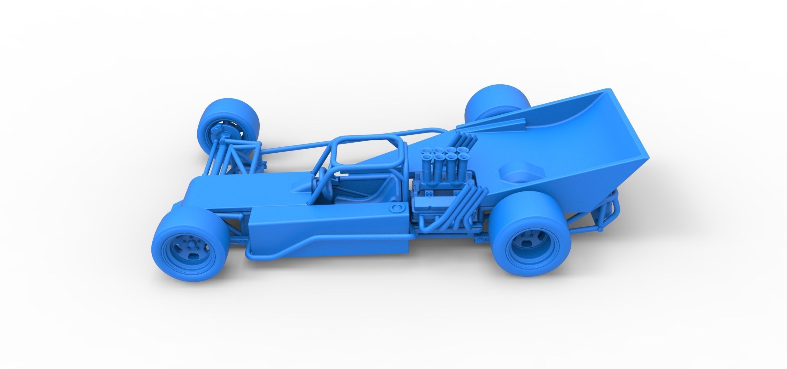 Supermodified rear engine race car Version 2 Scale 1 to 25 3D print model_29