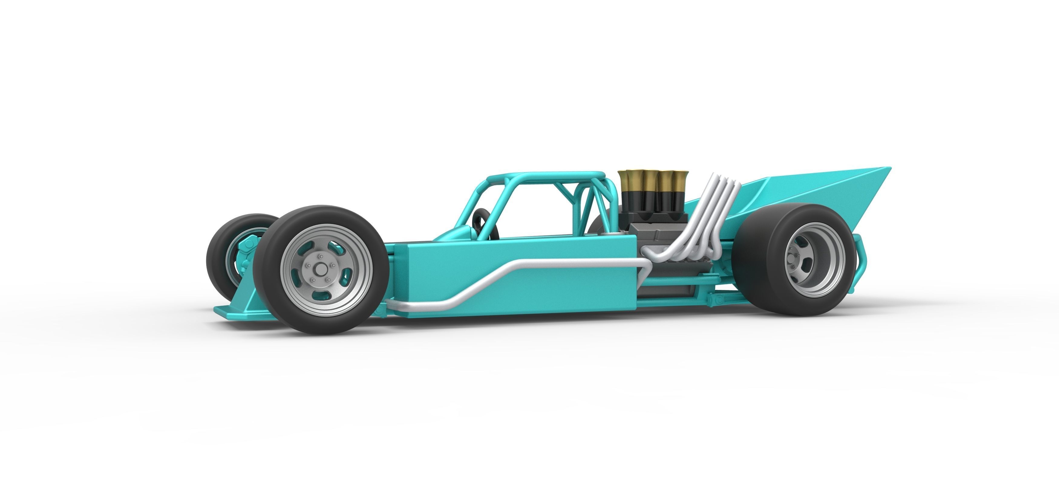 Supermodified rear engine race car Version 2 Scale 1 to 25 3D print model_2