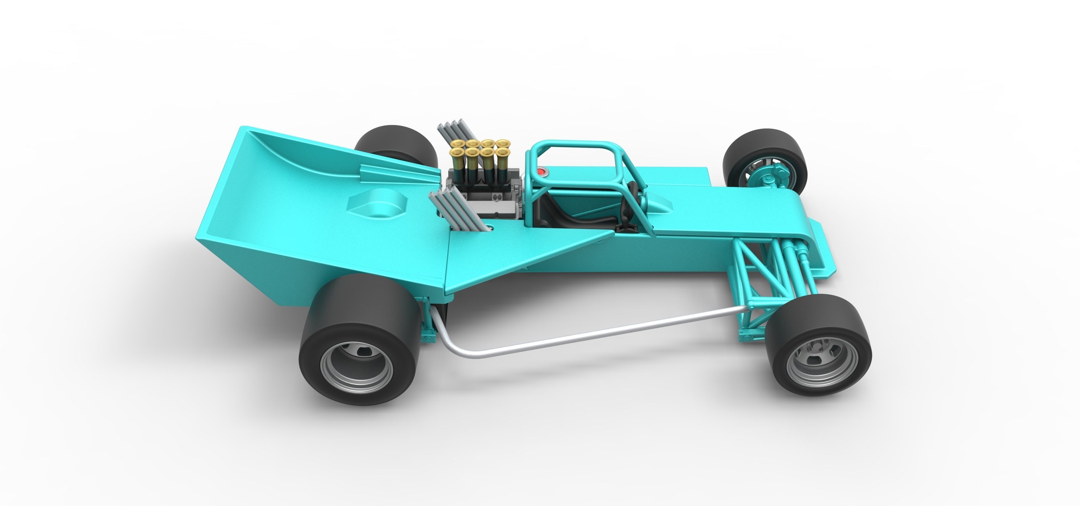 Supermodified rear engine race car Version 2 Scale 1 to 25 3D print model_21
