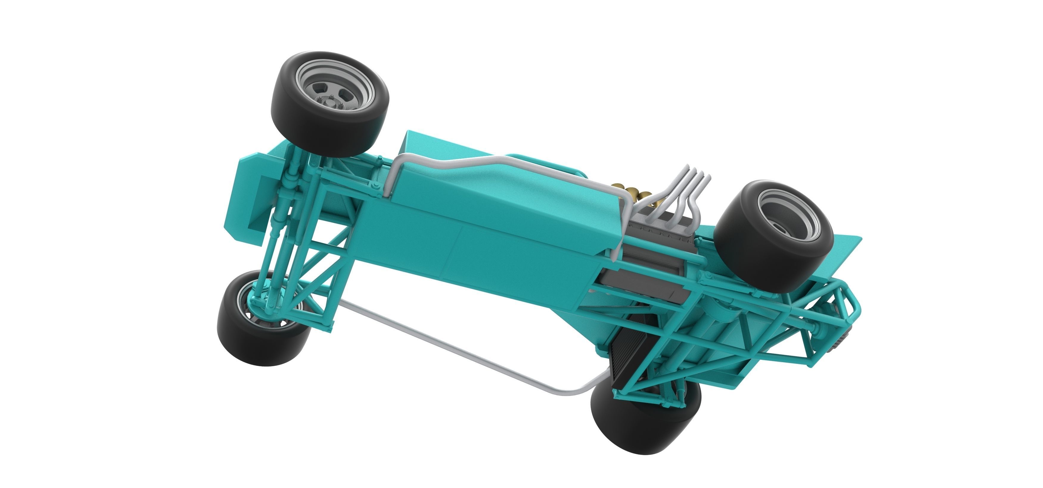 Supermodified rear engine race car Version 2 Scale 1 to 25 3D print model_3