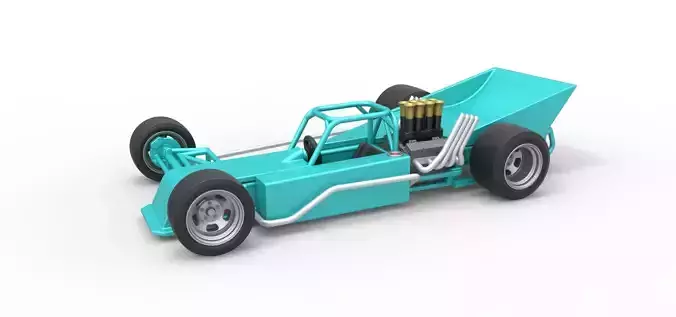 Supermodified rear engine race car Version 2 Scale 1 to 25 3D print model