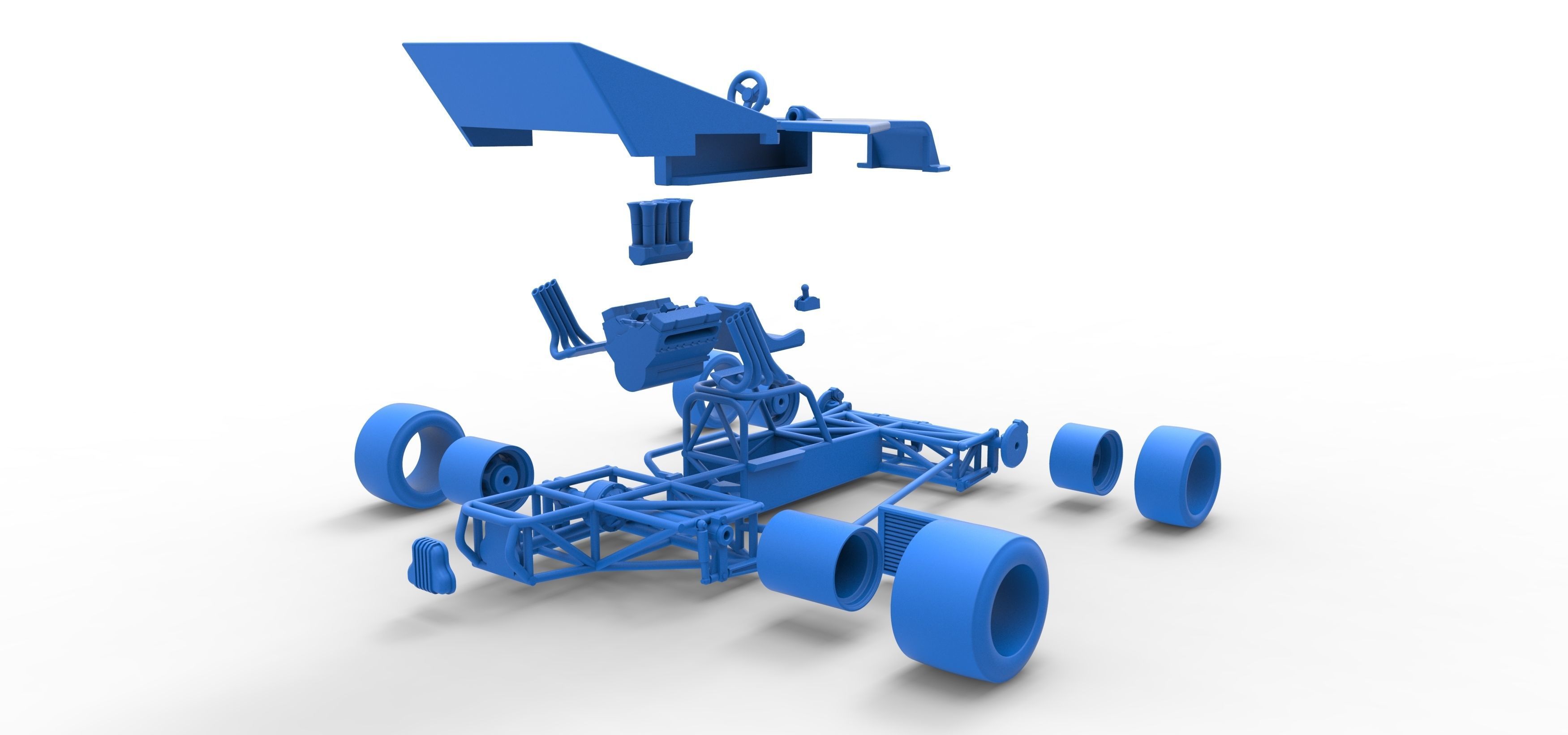 Supermodified rear engine race car Version 2 Scale 1 to 25 3D print model_58