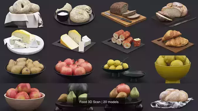 Food 3D Scan 3D Model Collection